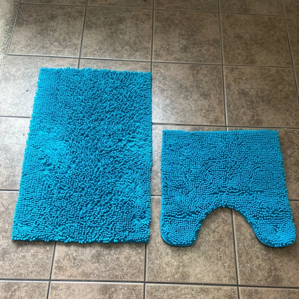 Light Blue Bathroom mat set